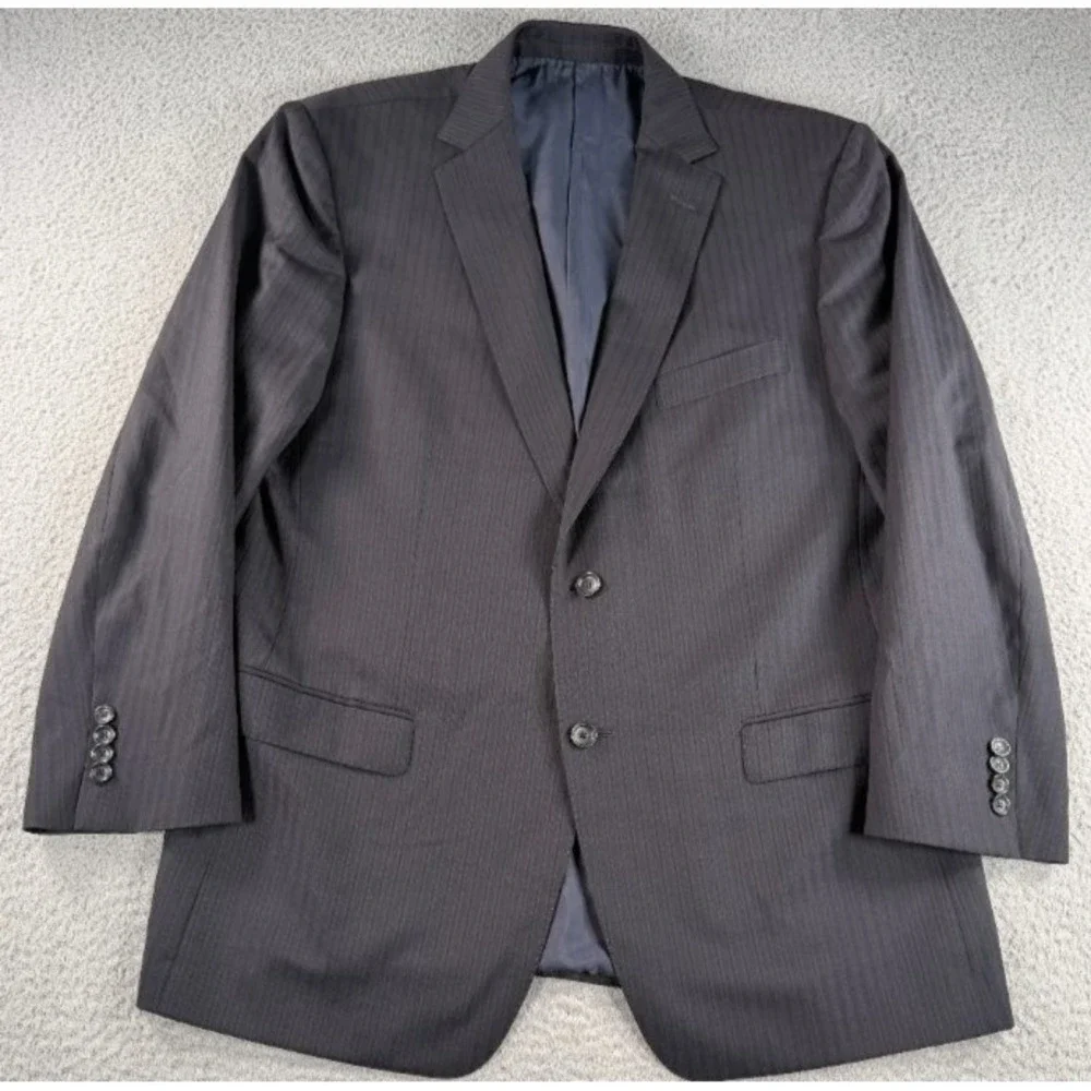 Z Zegna City Blazer Mens 46R Gray Pinstripe 100% Wool 2 Button Sport Coat